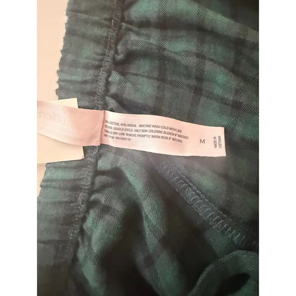 Auden Women’s Green Plaid Wide Leg Pajama Pants Medium Lounge Sleepwear - Picture 5 of 5
